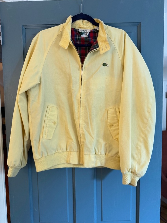 Lacoste Other - Vintage 80s IZOD Lacoste Yellow Harrington Jacket Plaid Lined Men’s M
